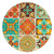 Darby Ceramic Trivet Round - Orange/Aqua