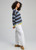 Cozy Kid Stripe V Neck - Mist