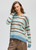 Cozy Stripe V Neck Jumper - Steel