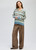 Cozy Stripe V Neck Jumper - Steel