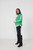 Scoop Hem Contrast Ribbing Jumper - Lime