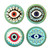 Corfu Aqua Eye Round Coaster - Set of 4