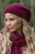 Mohair Cable Beanie - Wine