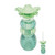 Myrtle Glass Flower Candle Holder - Green