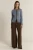 Nesta Check Knit Top - Blue/Chocolate