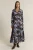 Alix Fit and Flare Dress - Blurred Floral Blue