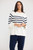 Carson Poncho - White Navy Stripe
