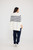 Carson Poncho - White Navy Stripe