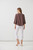 Half Placket Blouse w/Cuffs - Mocha