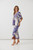 Gathered Round Neck Blouse - Lilac Palms