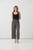 Straight Leg Pant w/Elastic Waist - Black/Cream