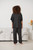 Button Through Oversized Collared Blouse - Black