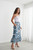 Print Frill Skirt - Blue