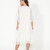 Beaded Dress With Sheer Sleeves And Tassel - White