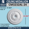 CM3232AL-24 Decorative Ceiling Medallion 4" Hole x 24" Round