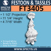 FT3405 4 7/16" x 11 1/4" Hanging Roses Urethane Festoon