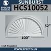 HCS10052 Half Circle Urethane Sunburst 100 x 52