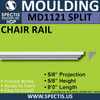 MD1121 SPLIT Spectis Molding Rail Trim 5/8"P x 5/8"H x 96"L