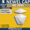 NC2315 Polygon Newel Cap 13" W x 7.81" L x 3.75" H