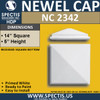 NC2342 Urethane Newel Cap 7.5" W x 1.4" H