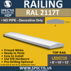 RAL2117T 9" Wide x 12' Long Decorative Top Hand Railing