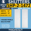 SHP-2 1472 Polyurethane Shutters - 2 Raised Panels 14 x 72