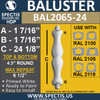 BAL2065-24 Spectis Urethane Railing Baluster 4 1/2" x 24 1/8"