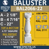 BAL2066-22 Spectis Urethane Railing Baluster 4 3/4" x 22"