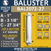 BAL2072-27 Spectis Urethane Railing Baluster 4 1/2" x 27 3/4"