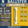 BAL2083-22 Spectis Urethane Railing Baluster 3 1/2" x 22 1/2"