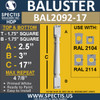 BAL2092-17 Spectis Urethane Railing Baluster 1 3/4" x17"