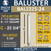 BAL2225-24 Square Urethane Railing Baluster 1 1/2" x 23 3/4"