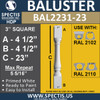 BAL2231-23 Spectis Urethane Railing Baluster 3" x 23"