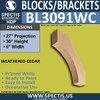 BL3091WC Eave Block or Bracket 6"W x 32"H x 27" P