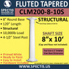 CLM200-8-10S Fluted Tapered Column 8" x 120" STRUCTURAL