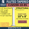 CLM200-10-8S Fluted Tapered Column 10" x 96" STRUCTURAL