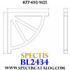 BL2434 Corbel Block or Eave Bracket 1"W x 12"H x 12" P