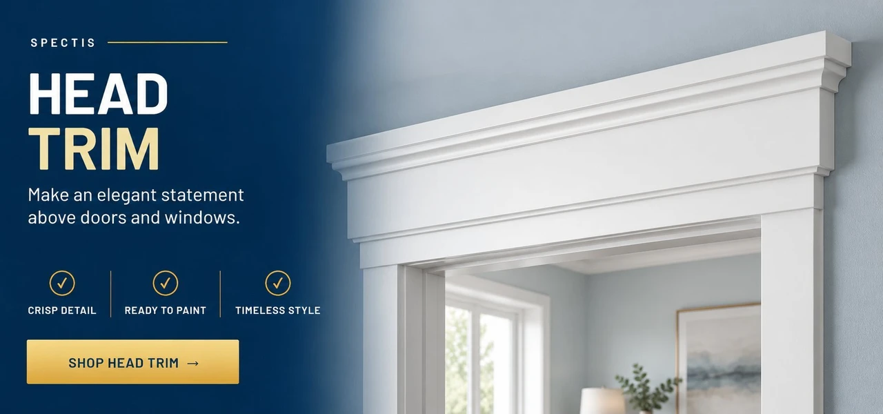 Spectis polyurethane head trim for windows and doors. Shop head trim.