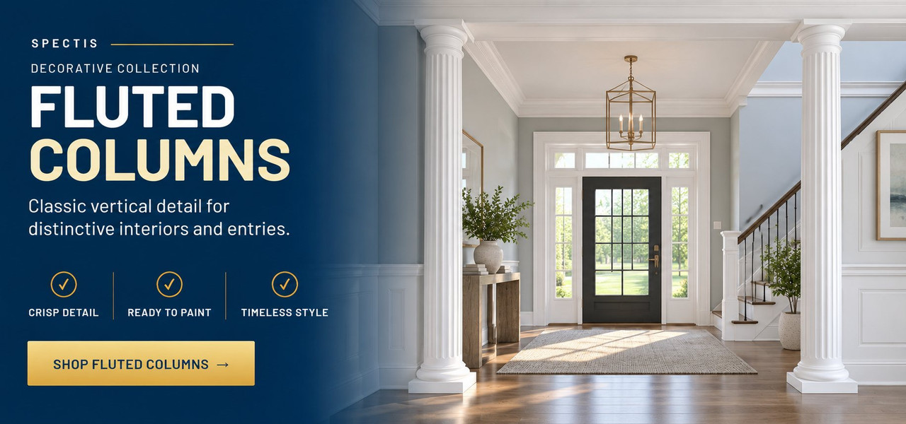Spectis fluted decorative columns: classic fluted column wraps, primed and ready to paint. Shop fluted decorative columns below.