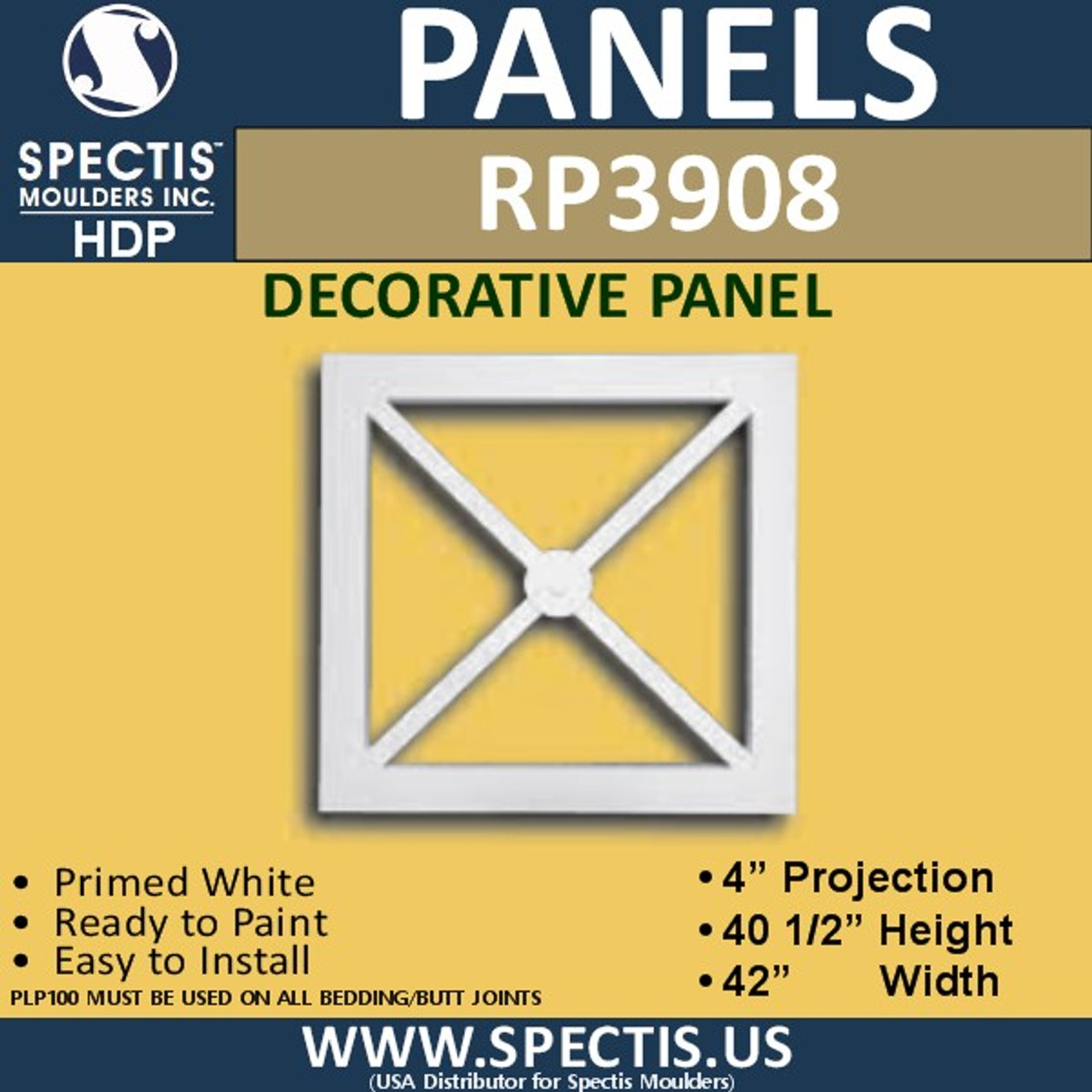 RP3908 Decorative Urethane Panel - Spectis Moulders