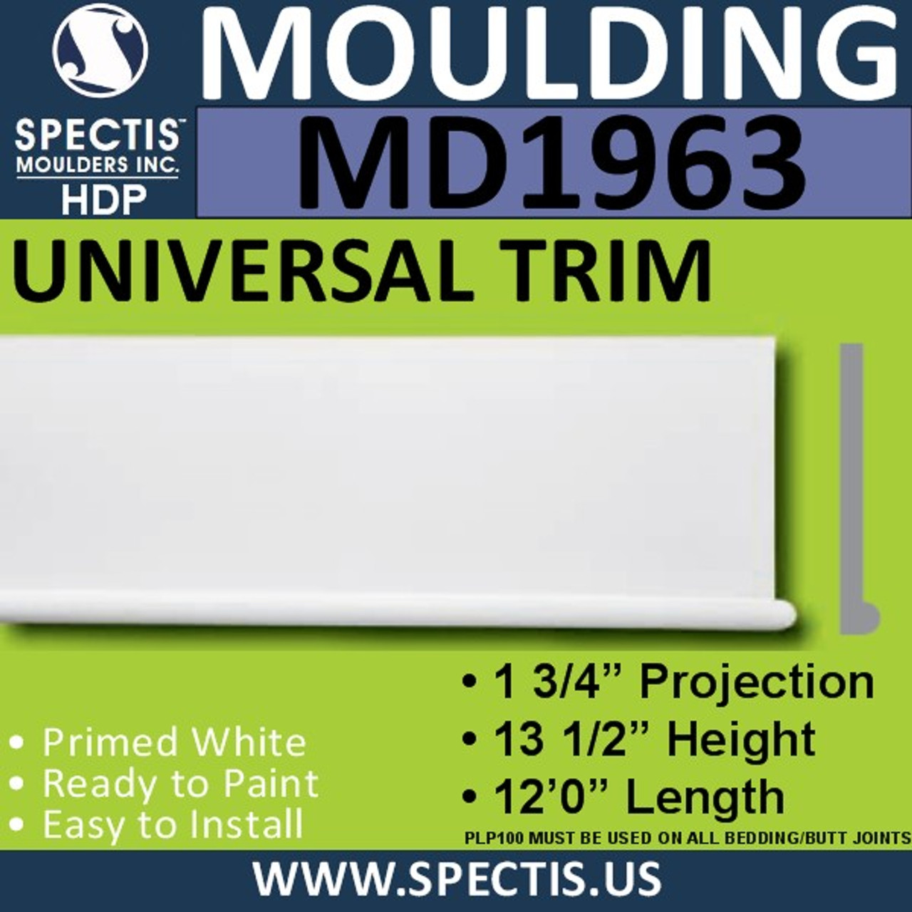 MD1963 Universal Molding Trim decorative Spectis urethane