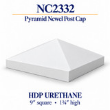 NC2332 Pyramid HDP Urethane Newel Cap – 9″ × 1¾″ H