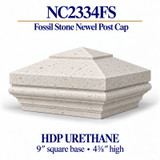 NC2334FS Fossil Stone Tiered Pyramid HDP Urethane Newel Cap – 9″ Base × 4⅜″ H