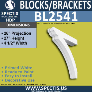 BL2541 Eave Block or Bracket 4.5"W x 27"H x 26" P