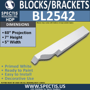 BL2542 Eave Block or Bracket 5"W x 7"H x 60" P