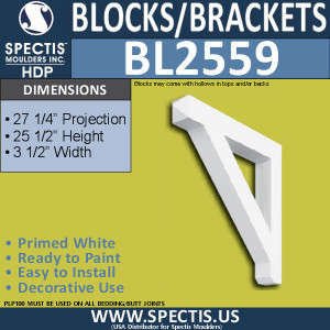 BL2559 Eave Block or Bracket 3.5"W x 25.5"H x 27.25" P