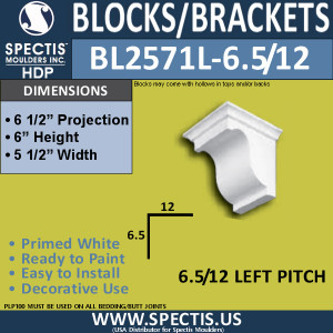 BL2571L-6.5/12 Pitch Eave Bracket 5.5"W x 6"H x 6.5" P