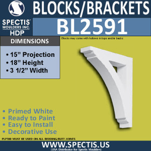 BL2591 Eave Block or Bracket 3.5"W x 18"H x 15" P