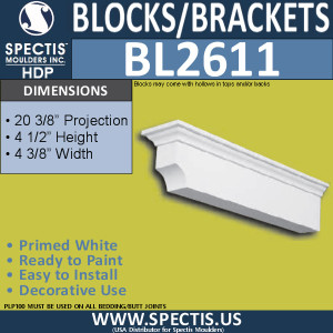 BL2611 Eave Block or Bracket 4.2"W x 4.5"H x 20.2" P