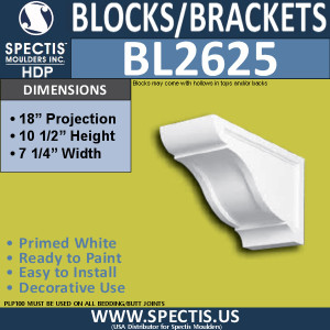 BL2625 Eave Block or Bracket 7.25"W x 10.5"H x 18" P